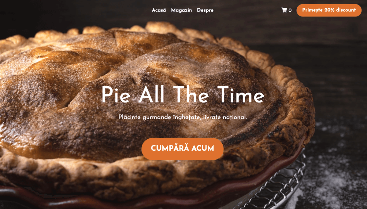 Șablon Pie All the Time de la Strikingly