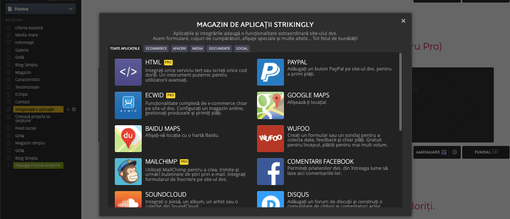 Geotargeting cu Strikingly - Instrumente terțe