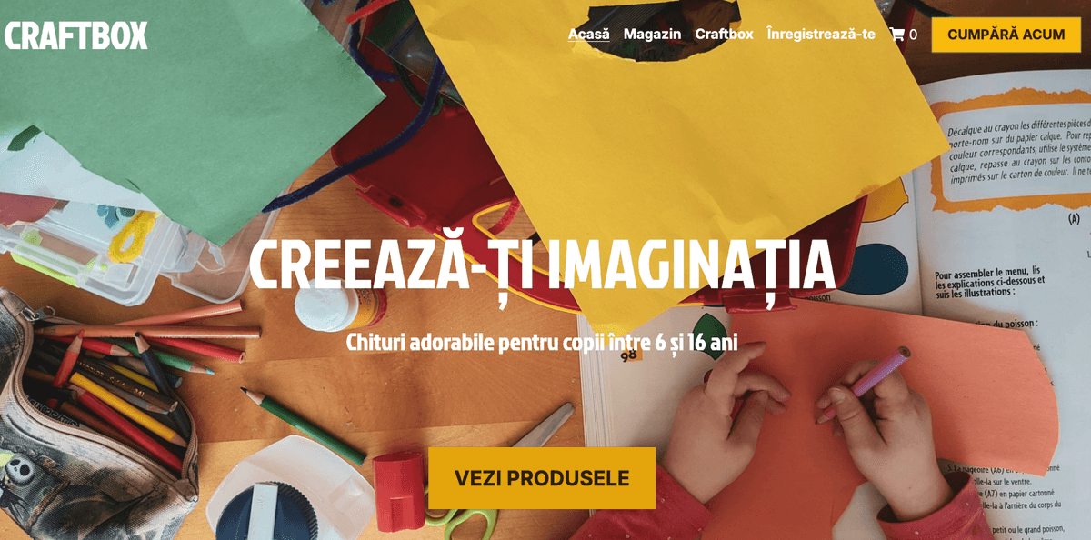 Șablonul CraftBox de la Strikingly