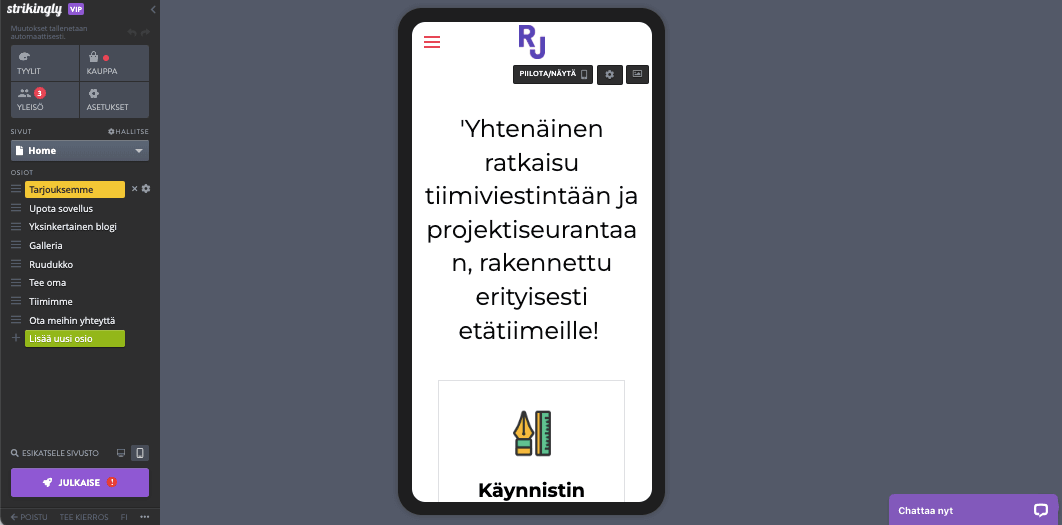 Hyvän asiakaspalvelun toteuttaminen Strikinglyn avulla - Mobiiliystävällinen suunnittelu