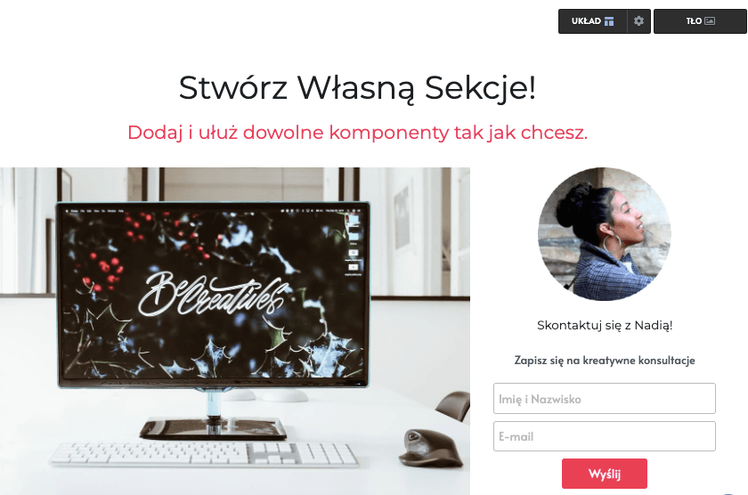 Strikingly Stwórz Sekcję Własną