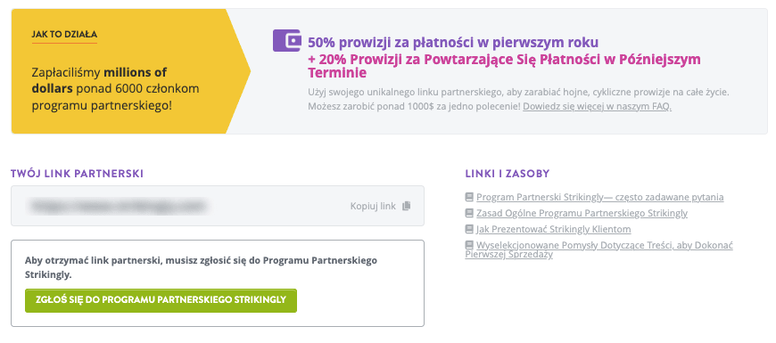 Strikingly Partnerski Program