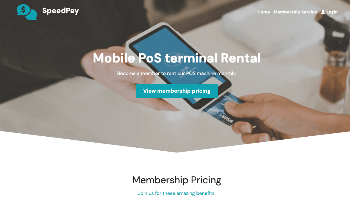 Szablon SpeedPay z Strikingly