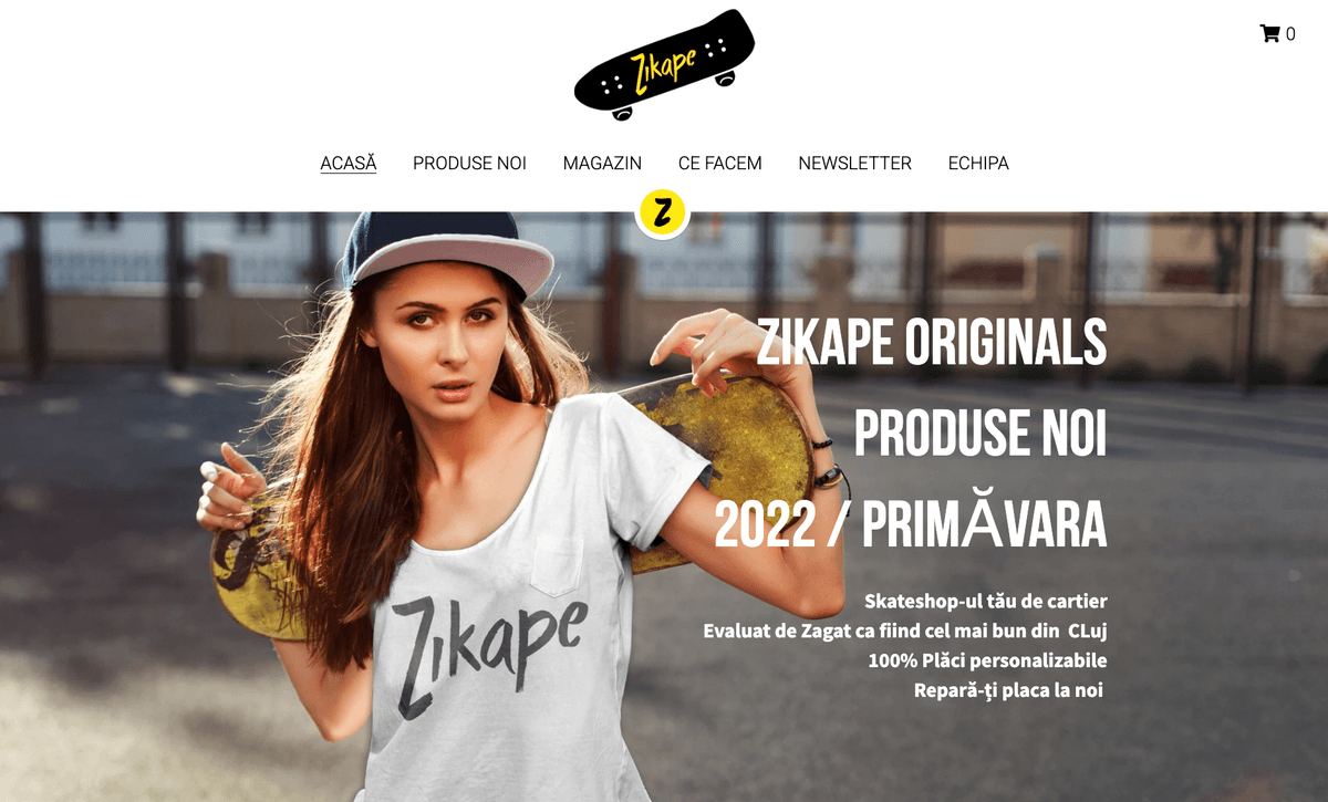 Șablonul Zikape de la Strikingly