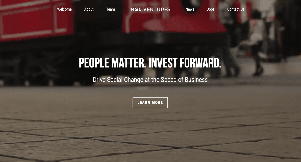 Strikingly: Szablon MSL Ventures