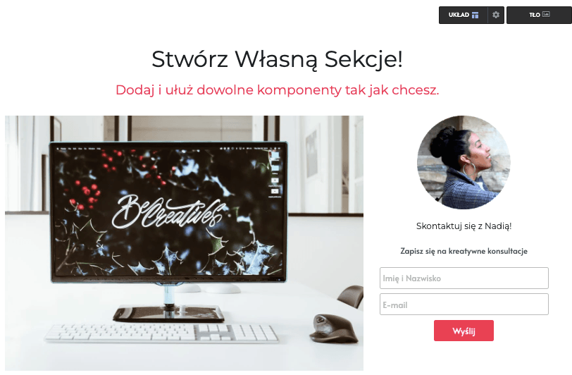 Strikingly Utwórz Własną Sekcję