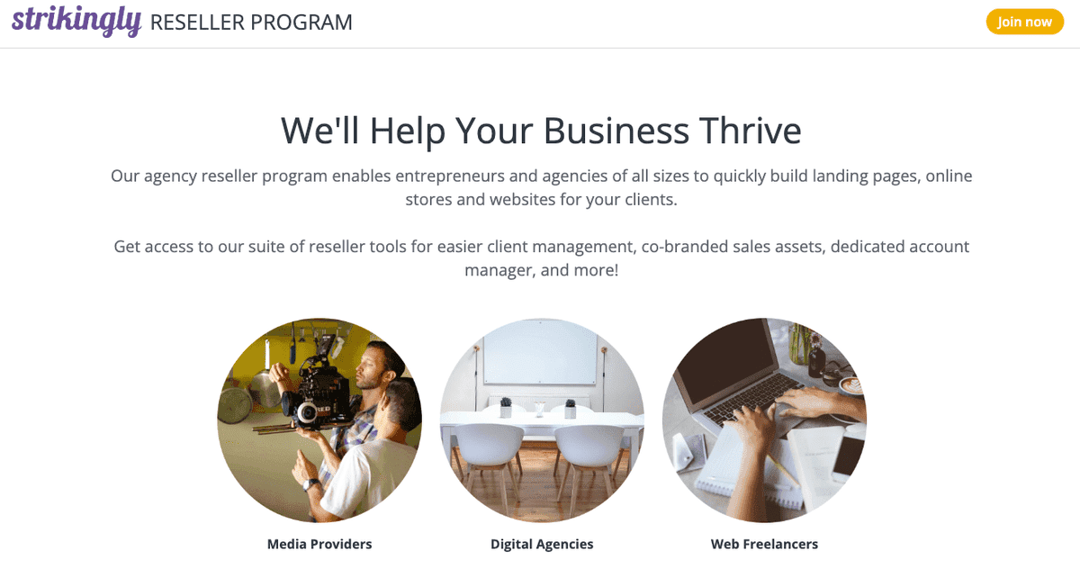 Strikingly pomaga rozwijać się firmom resellerskim