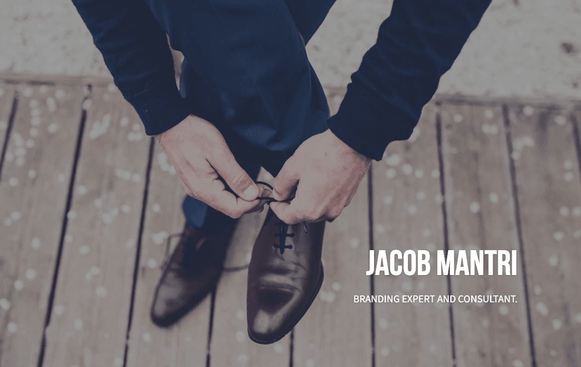 Szablon cyfrowy Jacoba Mantriego od Strikingly