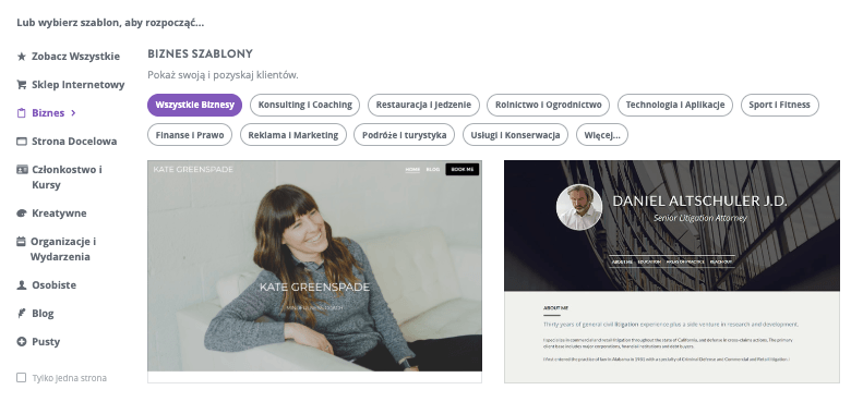 Najlepsze narzędzia dla freelancerów - narzędzia do tworzenia stron i projektowania - Strikingly: zbuduj piękną stronę internetową w kilka minut - wybierz szablon
