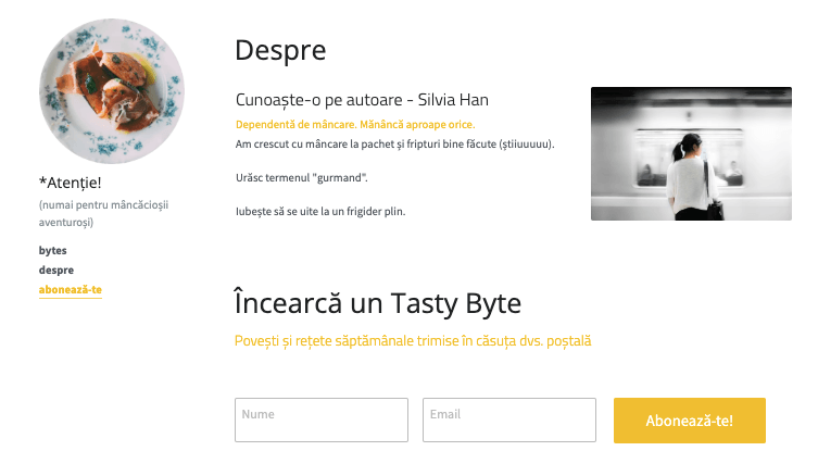 Șablon de dimensiuni mici de la Strikingly