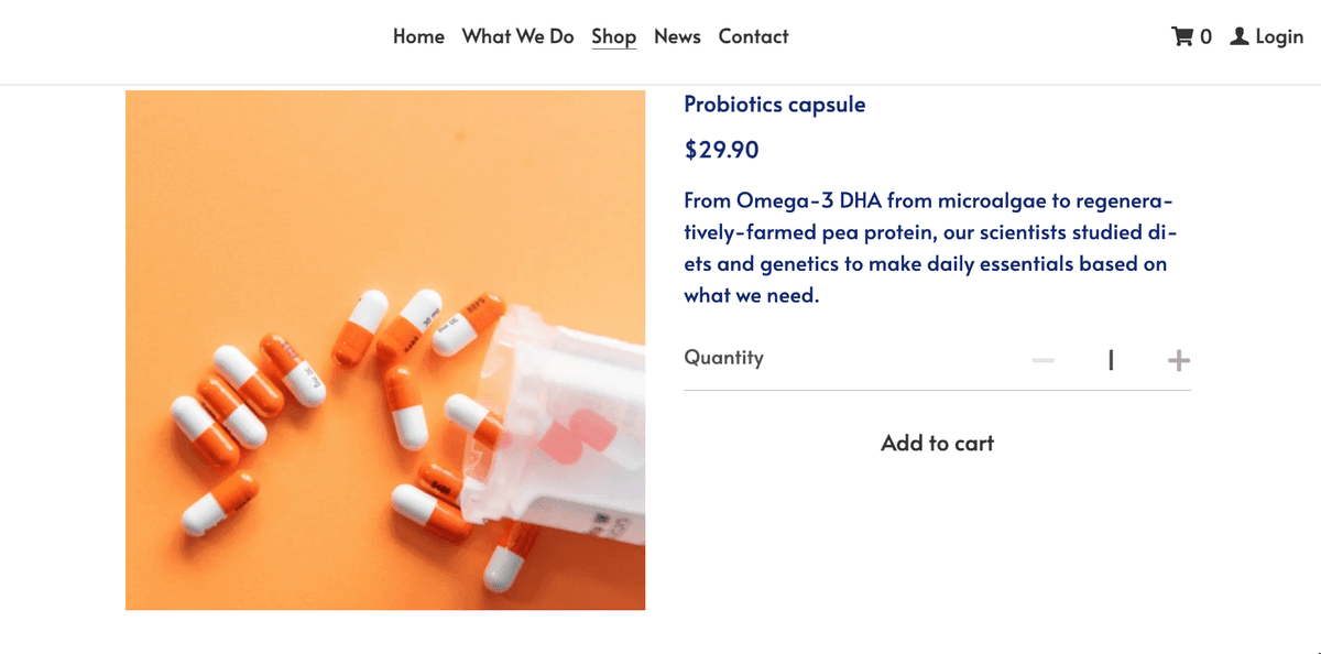 Szablon Vita-Flex od Strikingly