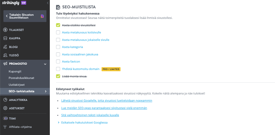 Ominaisuudet hämmästyttävän nopeaan pääsivun lataamiseen huippusuorituskyvyn saavuttamiseksi - sisäänrakennetut SEO-työkalut