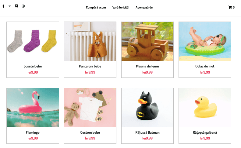 Șablonul magazinului online Peggi