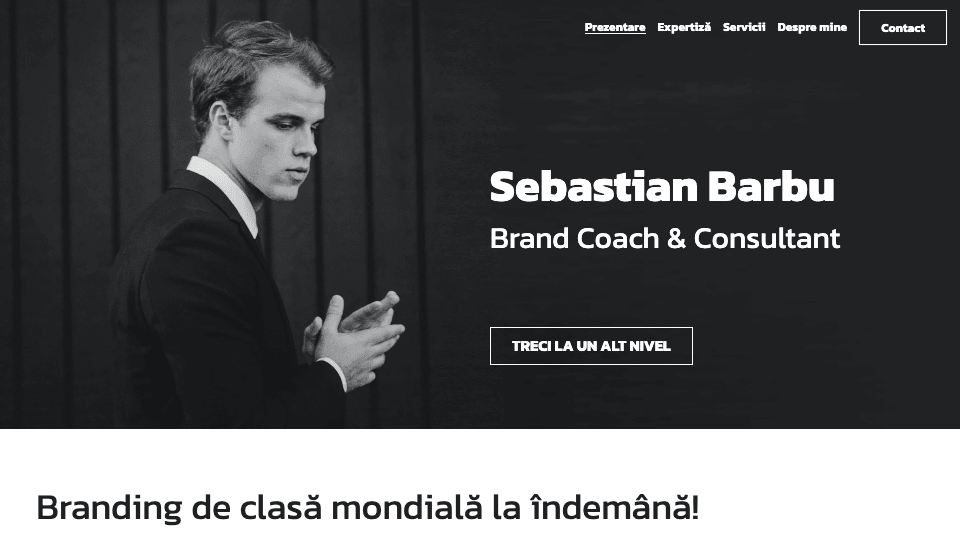 Șablon de Brand Coach de la Strikingly