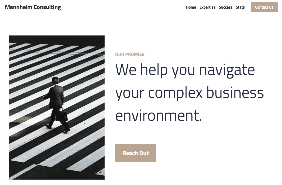 Mannheim Business Template od Strikingly