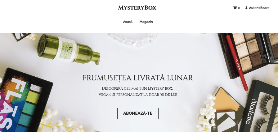 Strikingly: Șablon cutie misterioasă