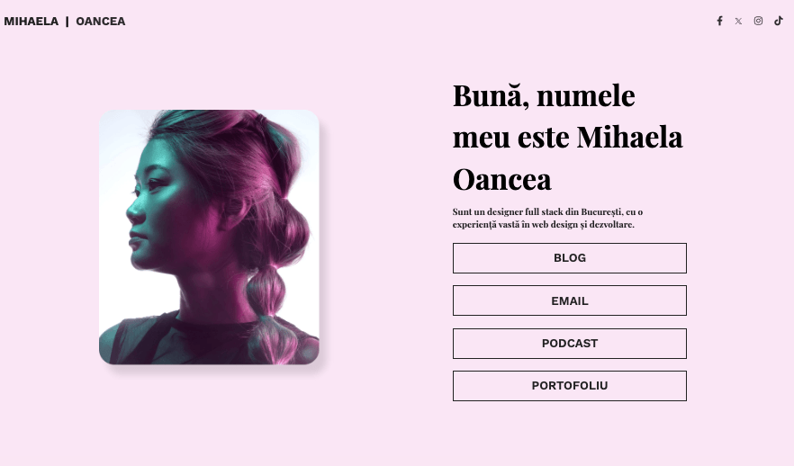 Șablonul Michelle Cruise de la Strikingly