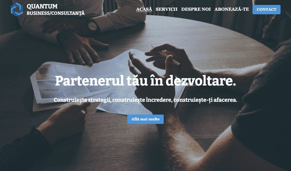 Șablonul Quantum de la Strikingly