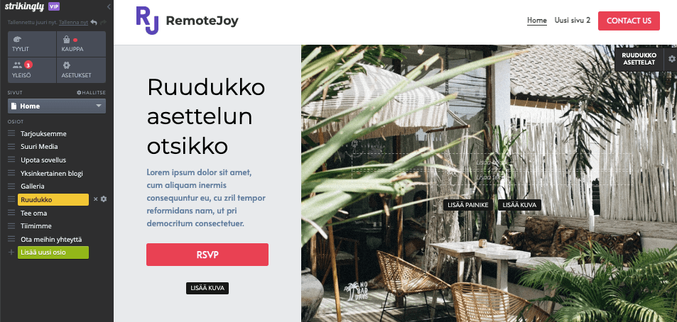 Kuinka aloittaa verkkokauppa Strikinglyllä - Mukauta verkkosivustoasi