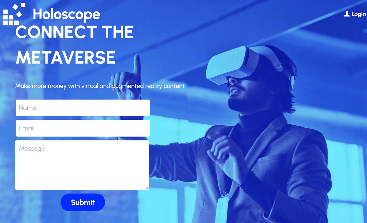 Szablon Holoscope od Strikingly