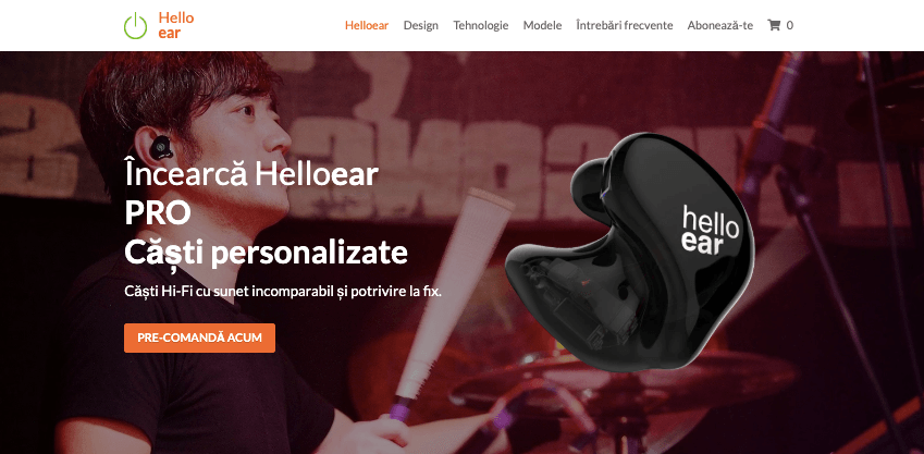 Șablon Hello X de la Strikingly