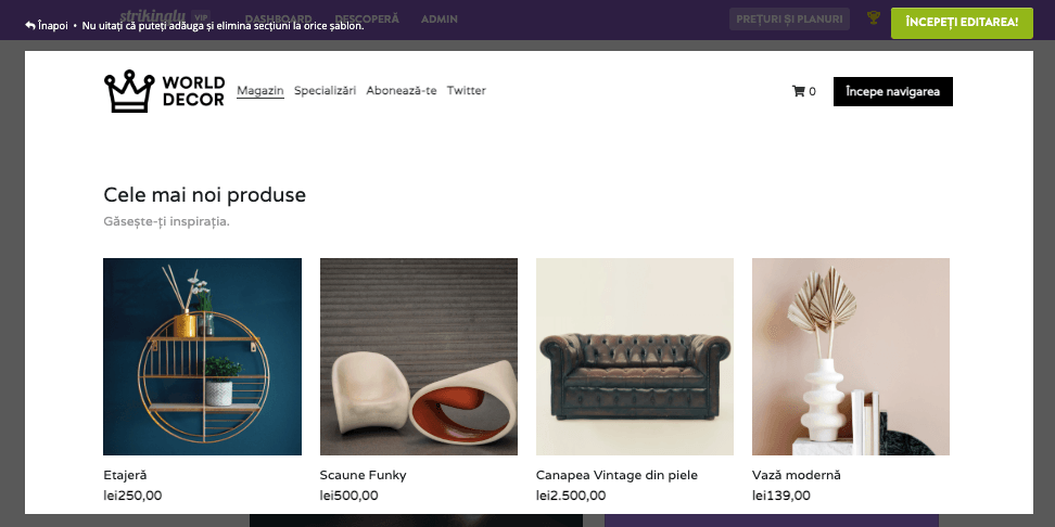 Cum să lansezi o afacere pentru pensionari cu Strikingly - Creează un magazin online (dacă este necesar)