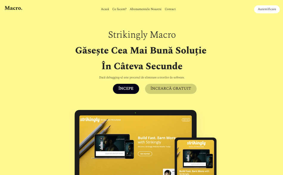Macro design minimalist al site-urilor web șablon