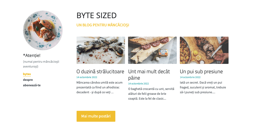 Byte mărimea Blog șablon de la Strikingly