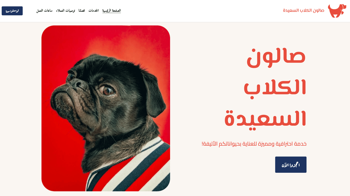 قالب Happy Dog Salon من Strikingly
