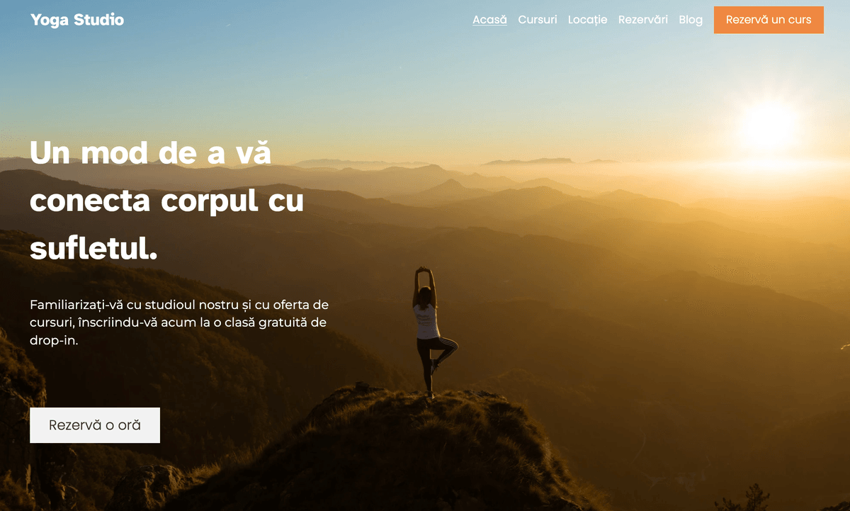 Șablon yoga de la Strikingly