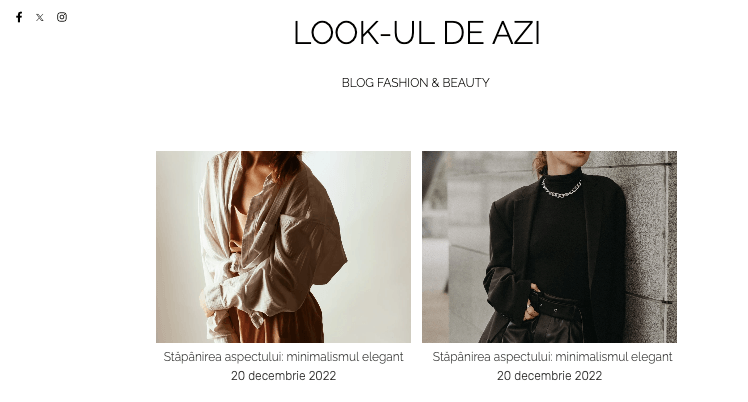 Template de blog Aspectul de astăzi