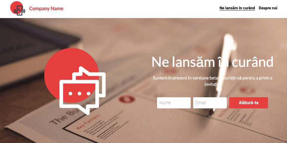 Pagina simplă în construcție Șablon de site web