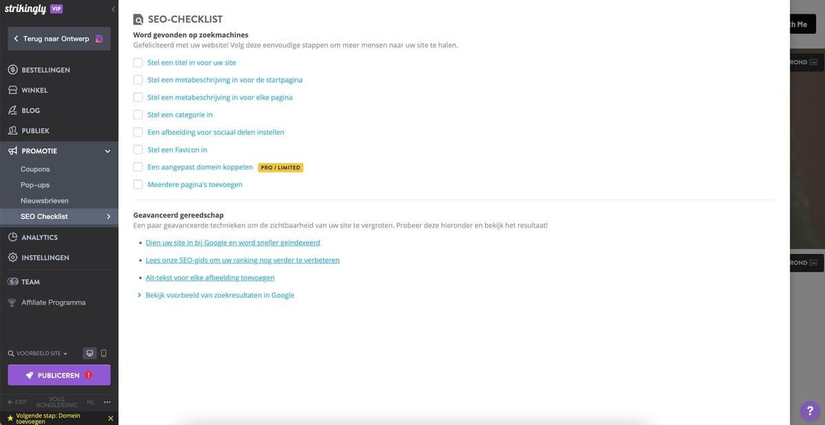 Afbeelding afkomstig van Strikingly