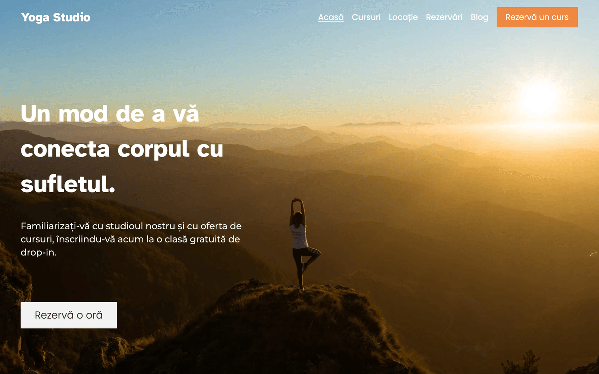 Șablon de yoga de la Strikingly