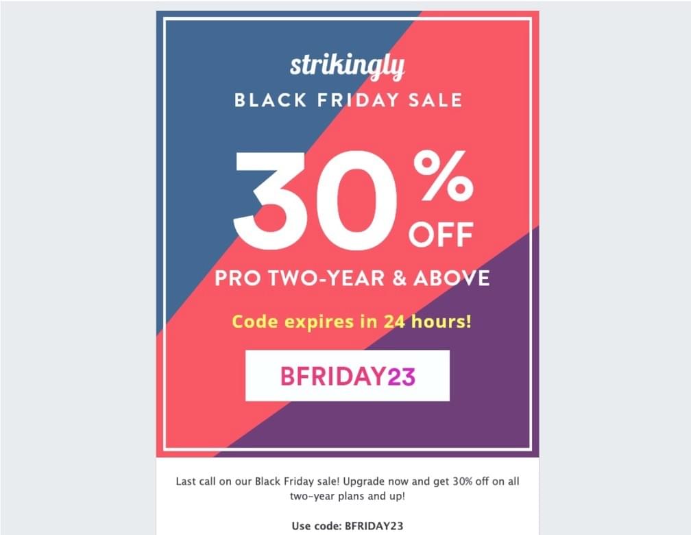 Strikinglys Black Friday Sale