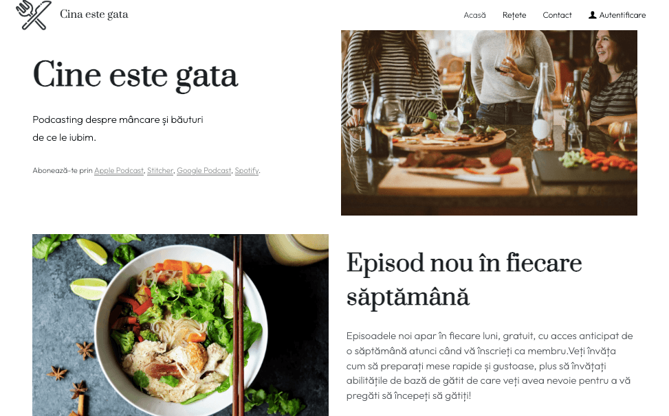 Șablonul Dinner is Done de la Strikingly