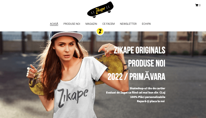 Șablonul Zikape de la Strikingly