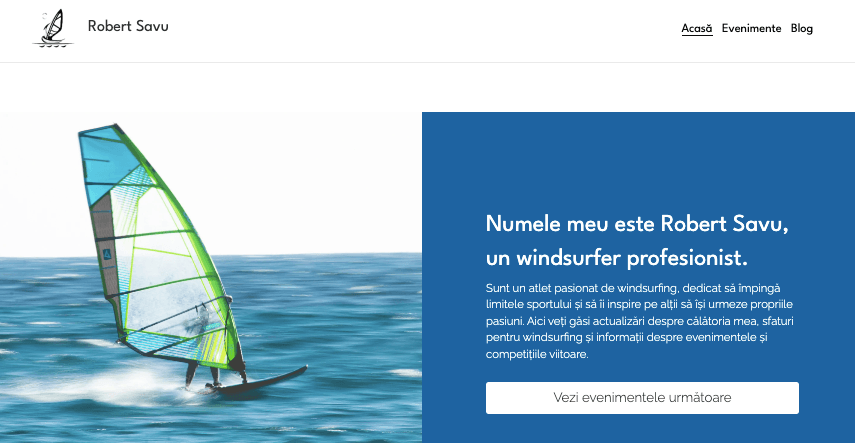 Șablon Windsurfer de la Strikingly