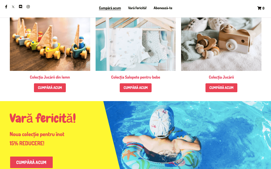 Șablonul de magazin online Peggi