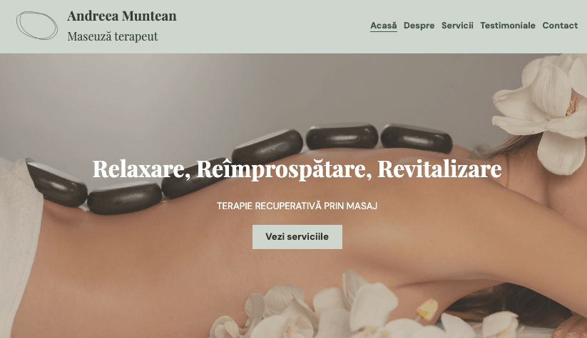 Șablon site web terapeut de masaj