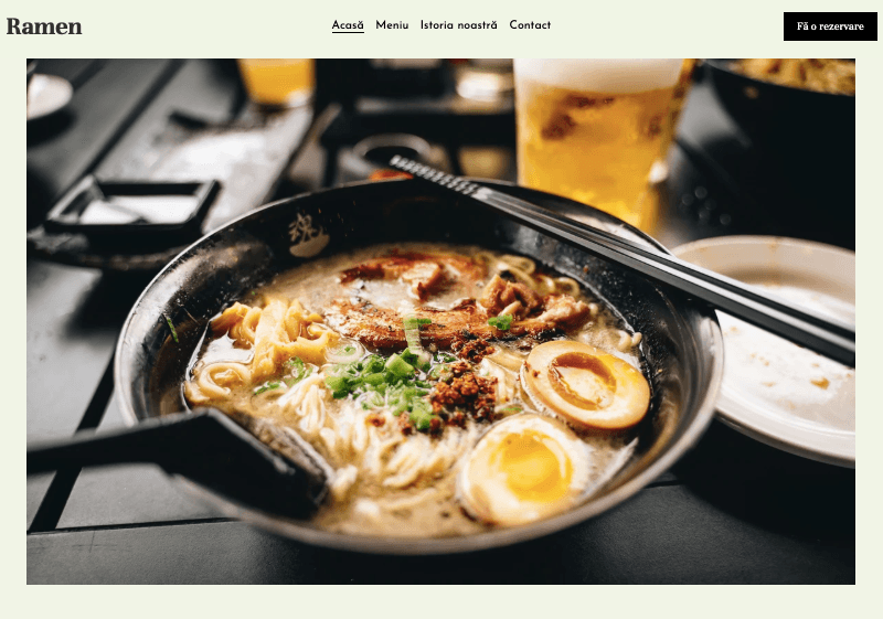 Șablon de blog culinar pentru restaurant de ramen