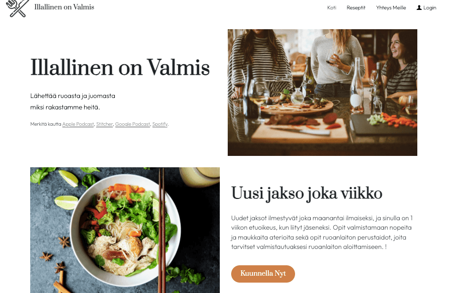 Strikingly: Illallinen on valmis