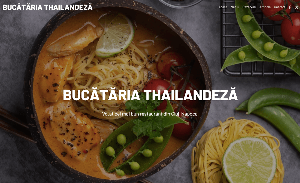 Template pentru mâncare thailandeză de la Strikingly