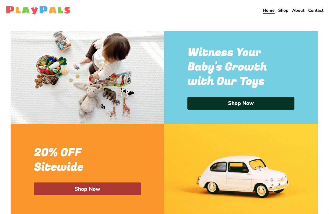 Szablon Ecommerce PlayPal z Strikingly