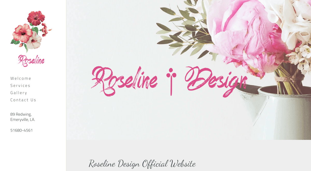Szablon Roseline od Strikingly