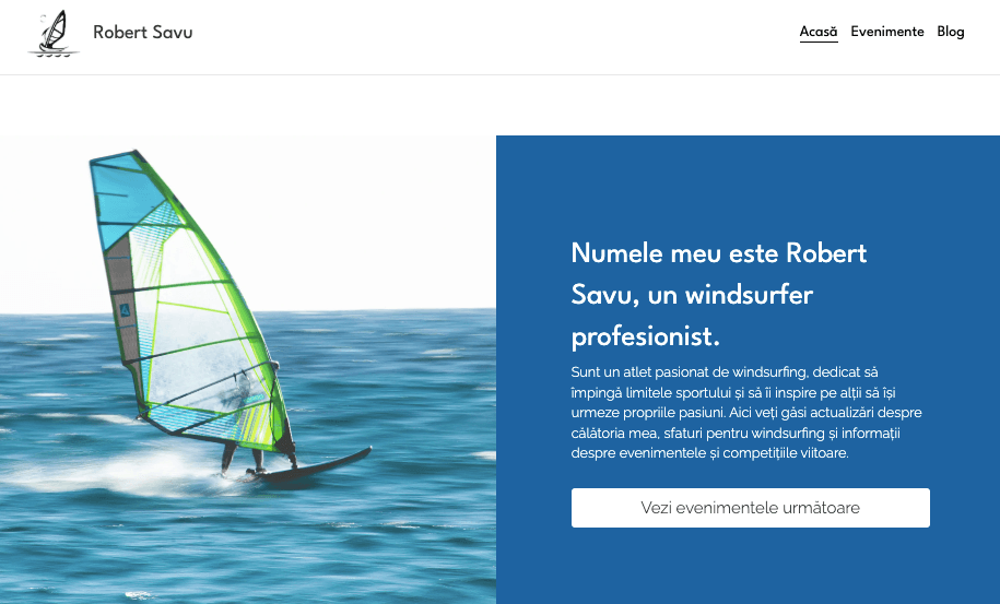 Șablon Windsurger de la Strikingly