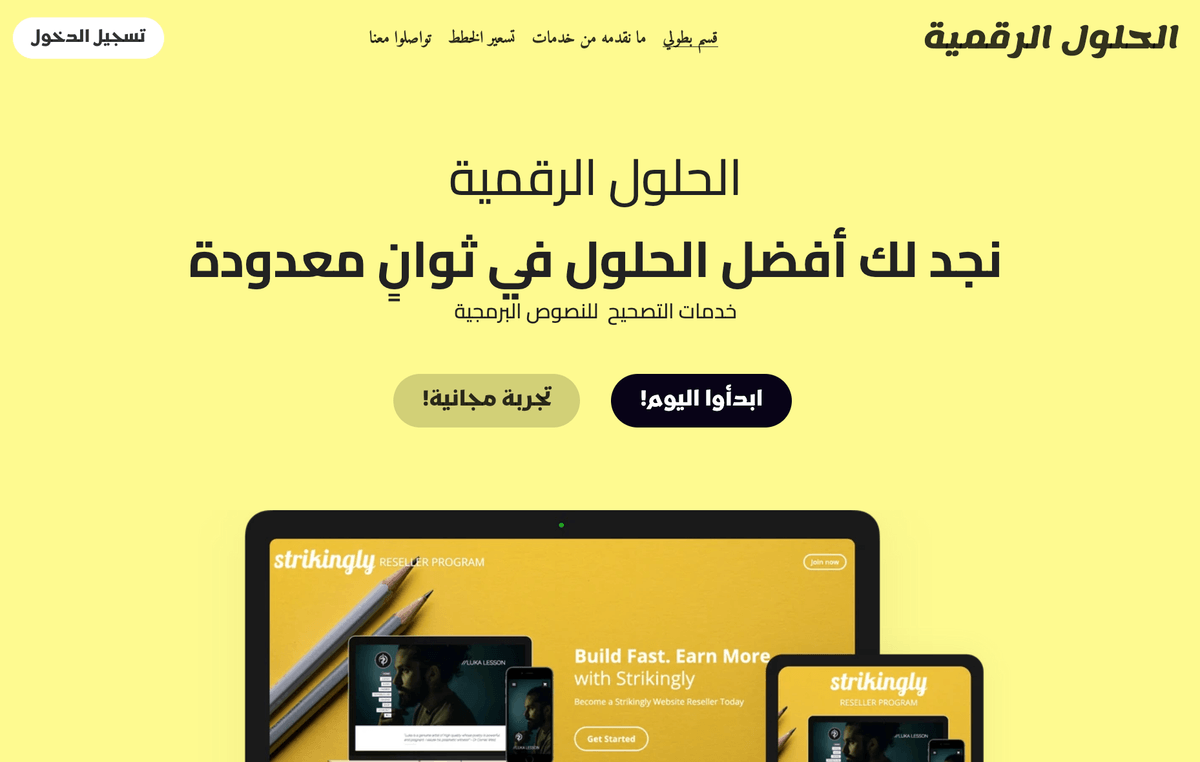قالب ماكرو من Strikingly
