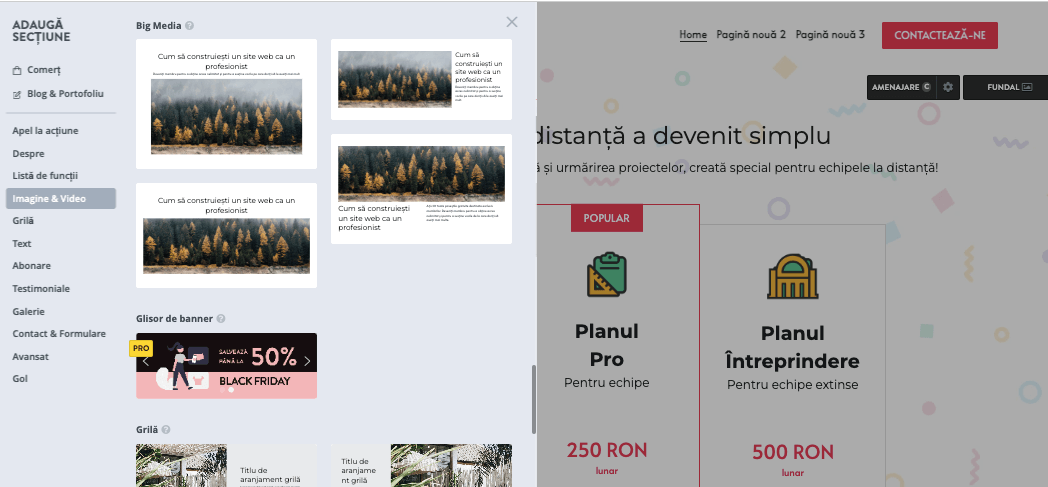 Cum adăugați artă vectorială pe un site Strikingly - adăugați un element imagine