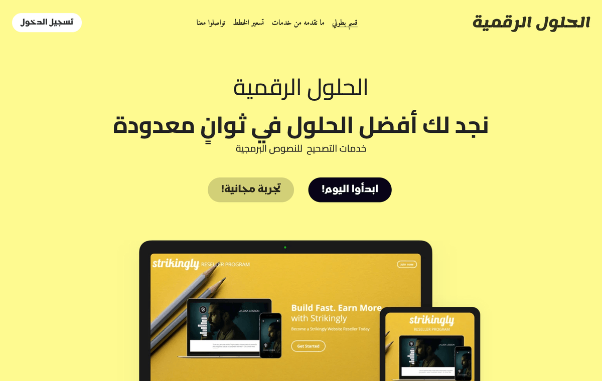 قالب ماكرو من Strikingly