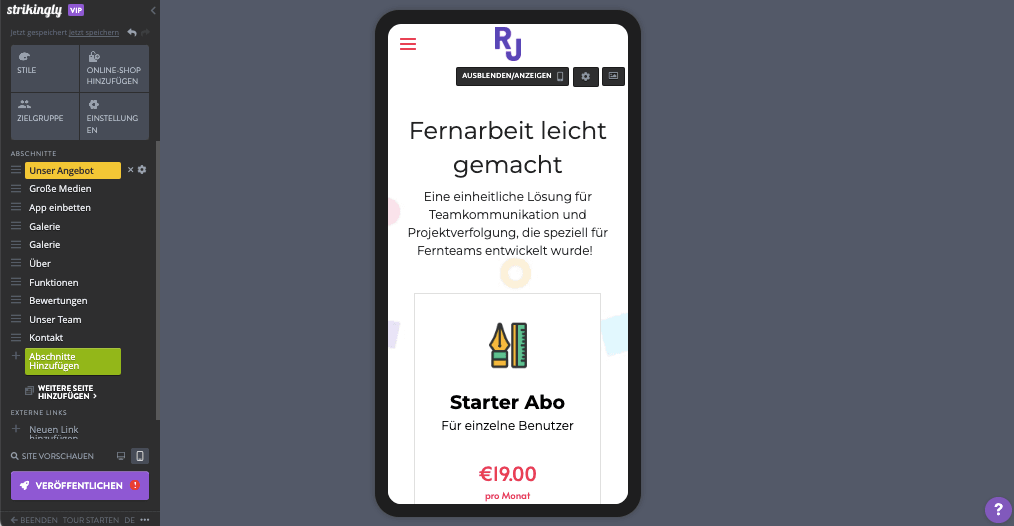 Optimierung für mobile Endgeräte aktivieren
